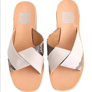 Ivory Snakeskin Two Tone Slide Sandal DV by Dolce Vita Womens Size 11